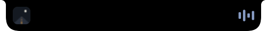 The closed notch with artwork and a playback indicator