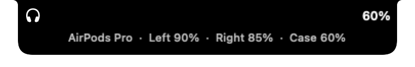 Headphone battery HUD